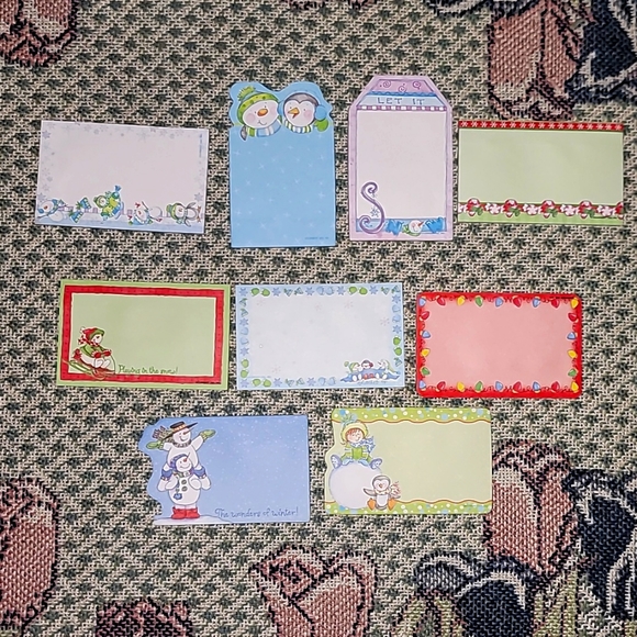 Christmas sticky notes lot of 9 Current Inc vintage designs print usa - Picture 1 of 3